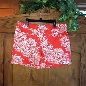 Anthropologie Willi Smith orange and white floral shorts